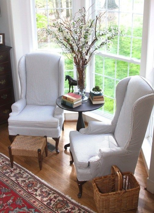 Slipcovered wingback chair 21