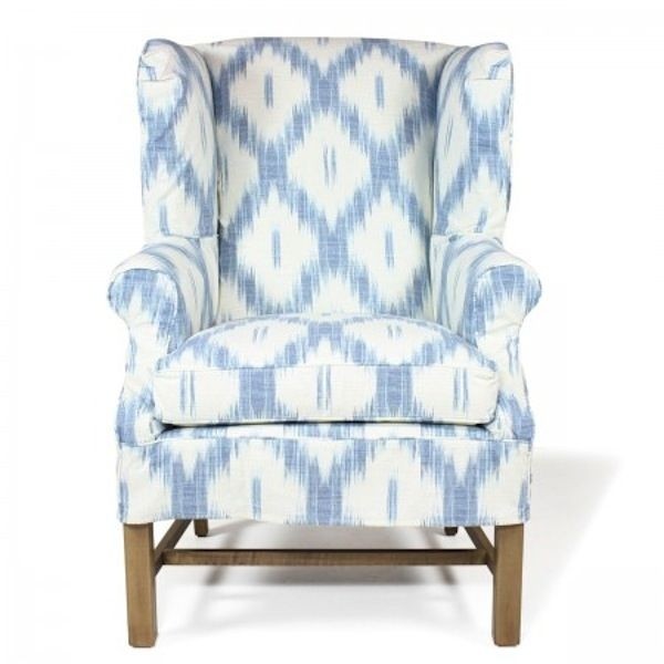 Slipcovered wingback chair