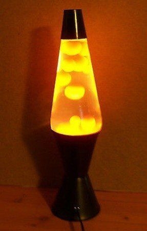 Vintage Lava Lamp Orange 16 Large Size Clear Liquid W Orange Colored Wax