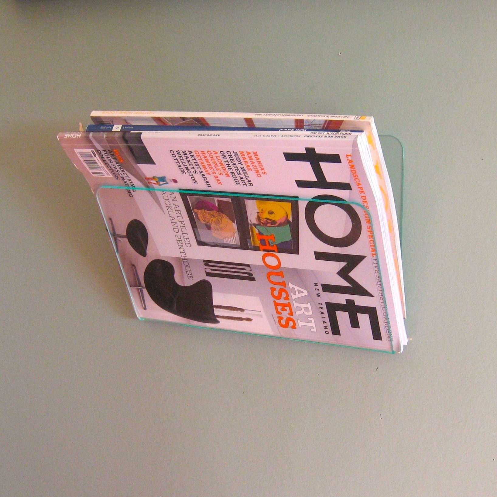Wall mount bathroom magazine rack