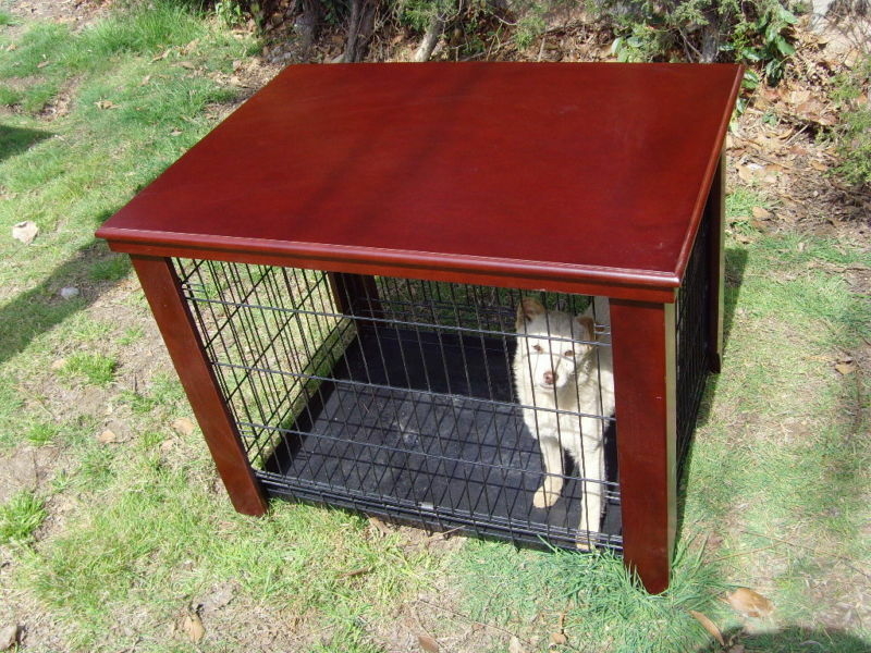 Wood dog crate table 12