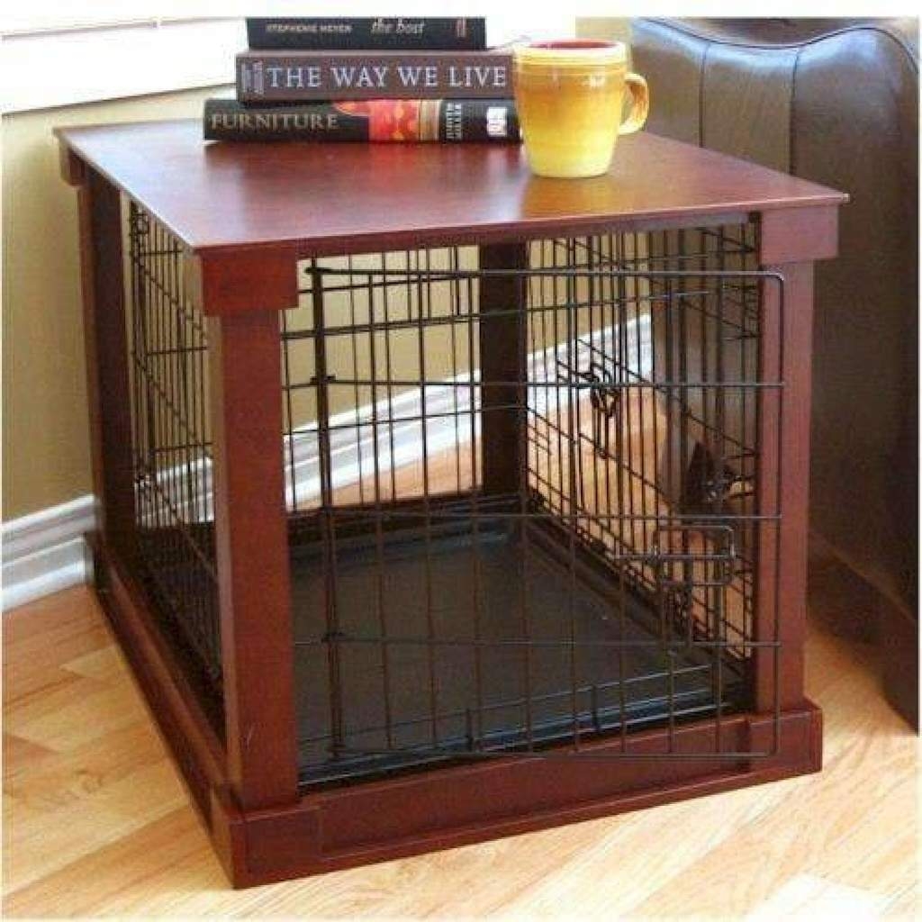Wood dog crate table 3