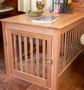 Wood Dog Crate Table - Foter