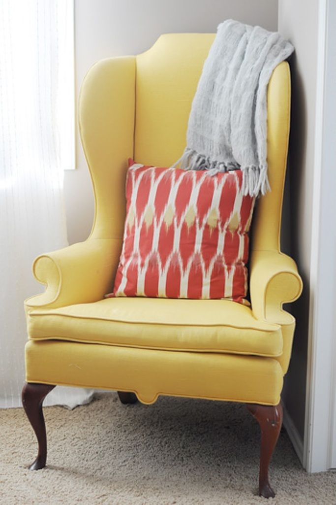 Yellow wingback chair 5