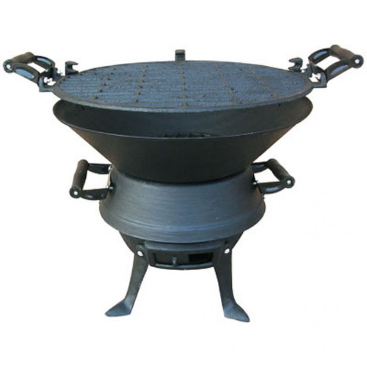 Details about new cast iron barbeque grill compact barrel camp