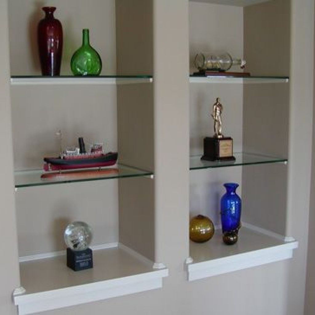 glass wall shelves