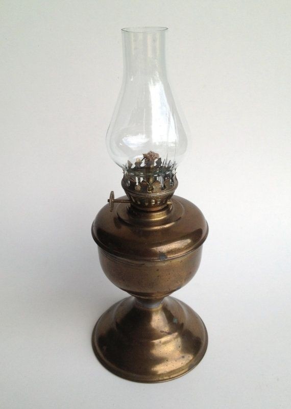 VINTAGE MINI BRASS OIL LAMP 