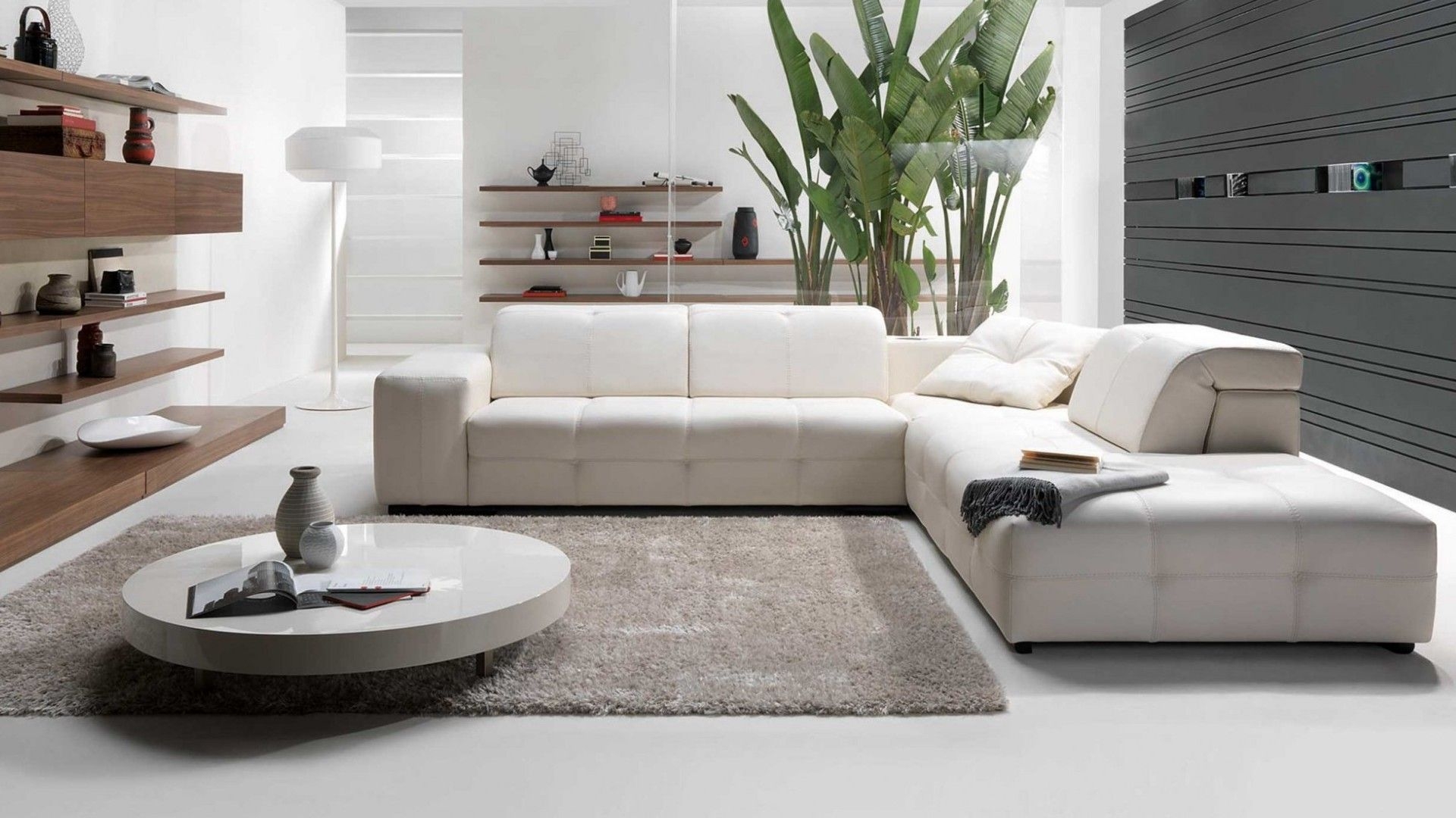 Natuzzi leather sectional sofa modern white