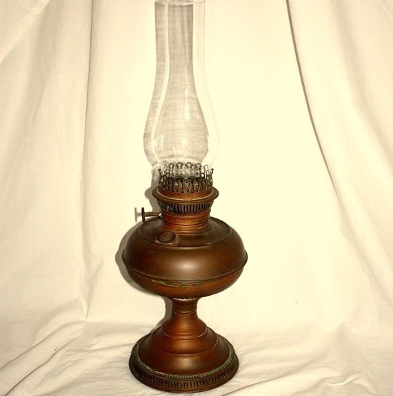 Vintage brass oil lamp by rayo.