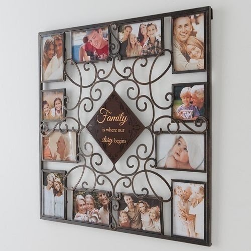 White picture frames wall collage