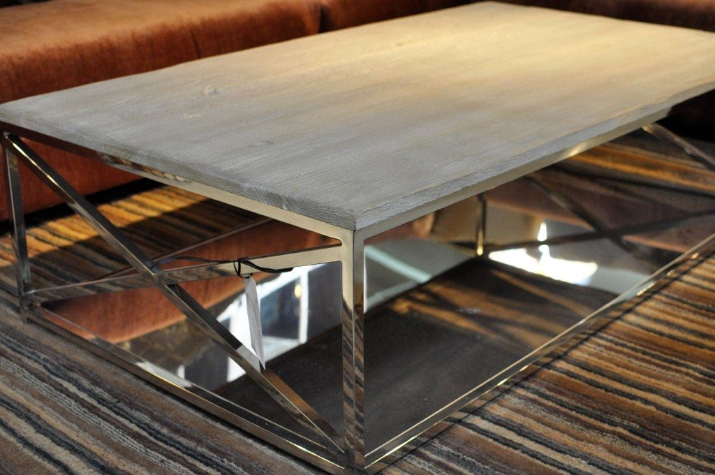 Wood and chrome coffee table 7