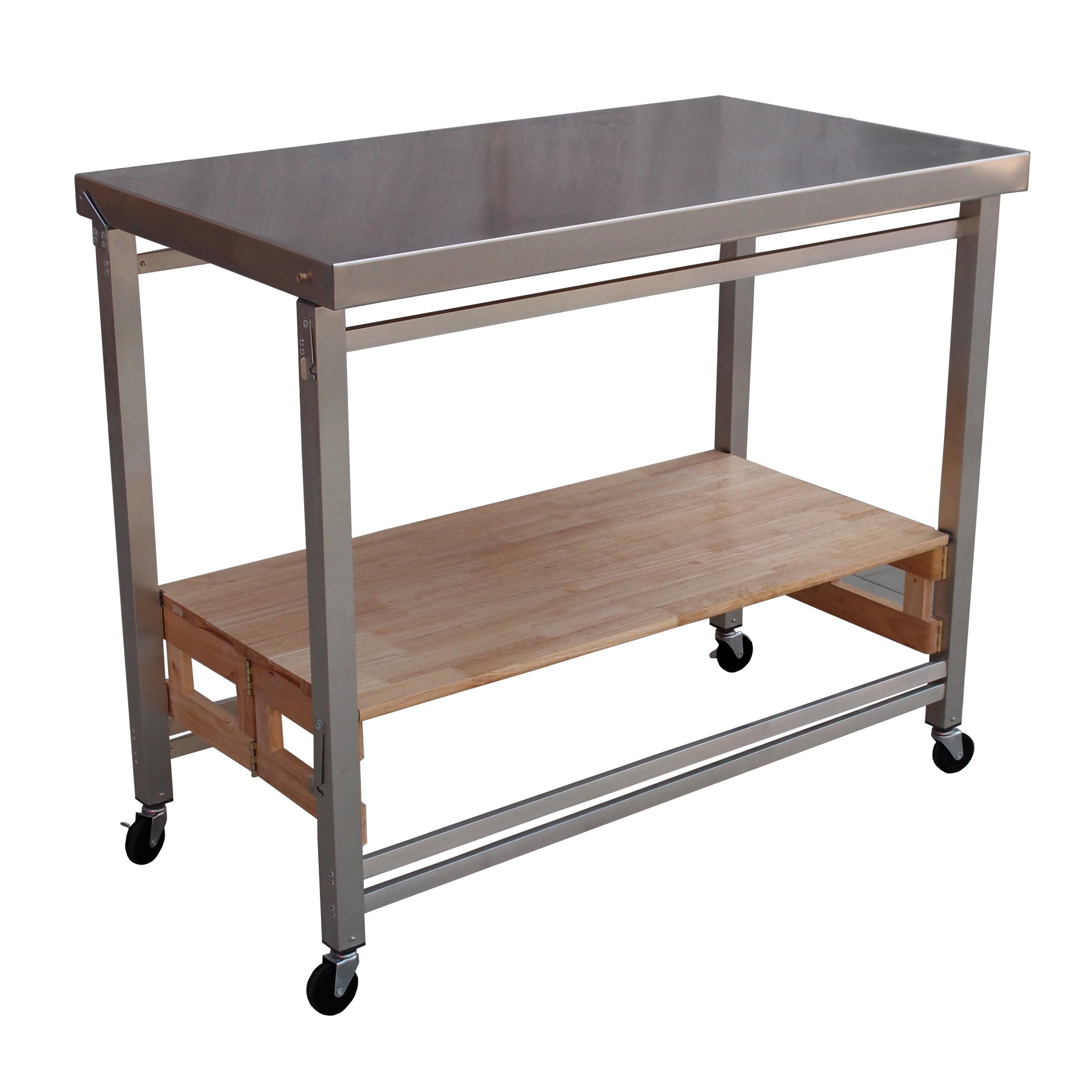 Kitchen island with stainless steel top 42