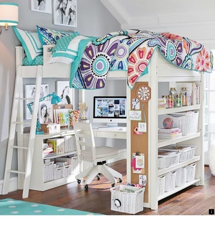 White Wood Loft Bed With Desk Ideas On Foter