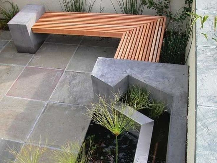 Concrete patio bench