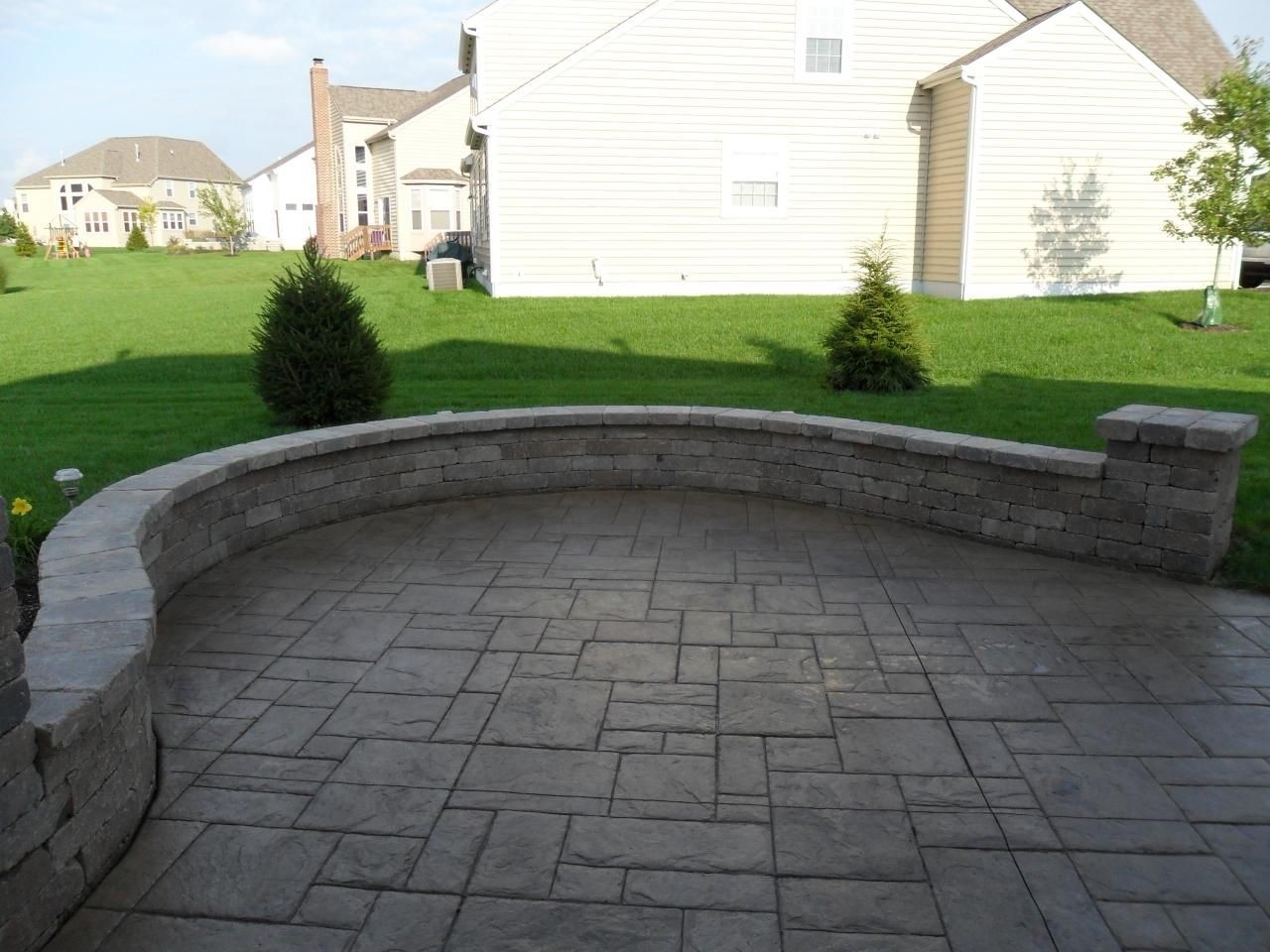 Concrete patio table set