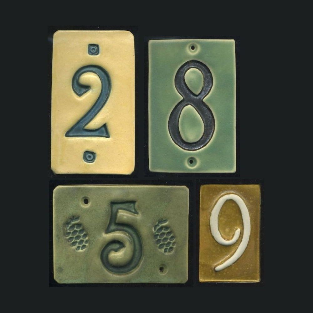 Handcrafted single digit ceramic house number by ravenstonetiles 29 95