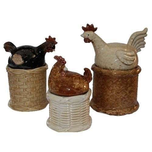 Kaldun bogle farm country craft chicken canister set