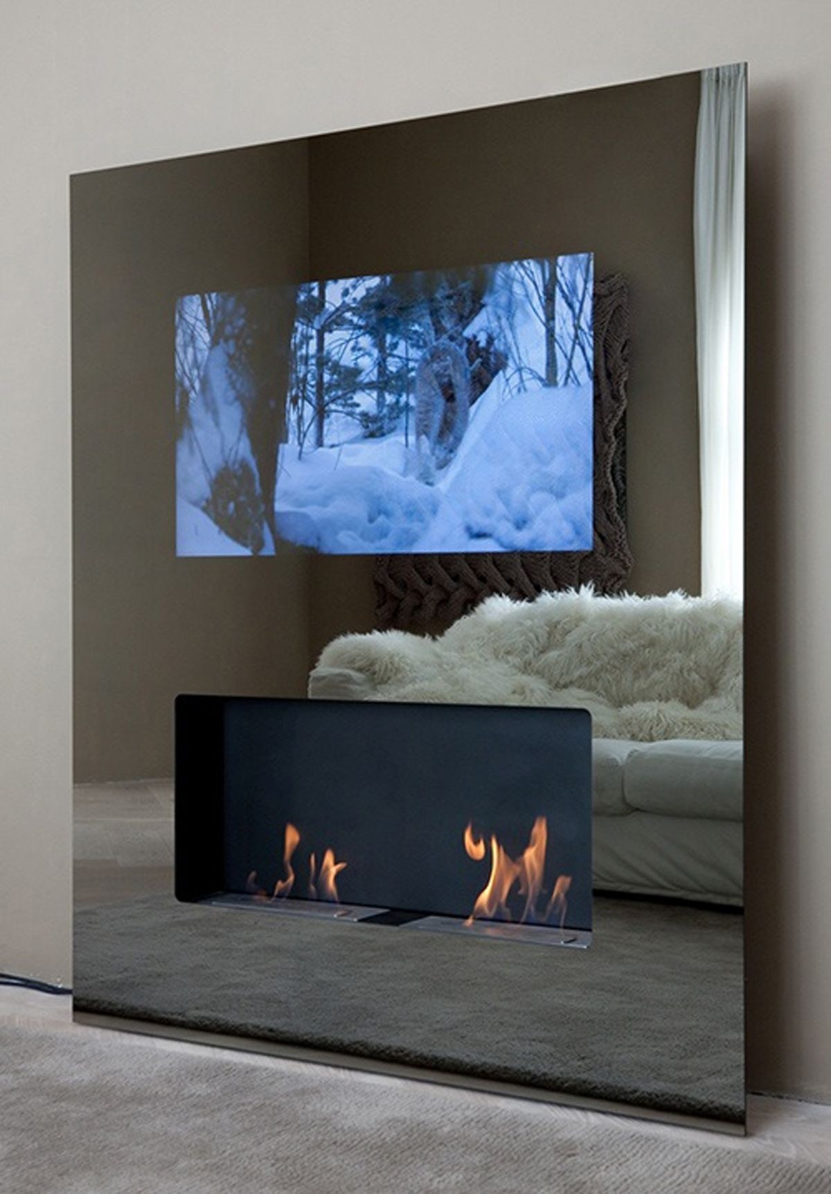Modern fireplace screen