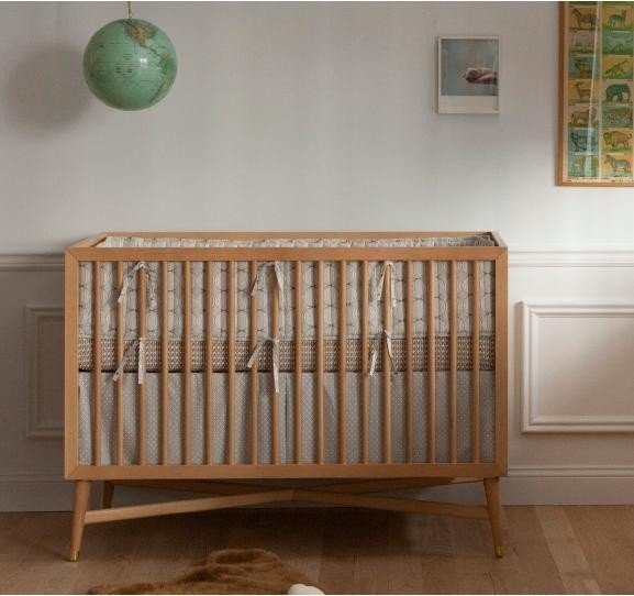 Natural wood baby crib 5