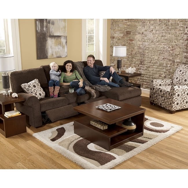 Reclining sofa with chaise lounge