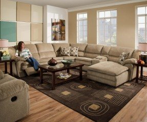 Sectional sofa with chaise lounge and recliner