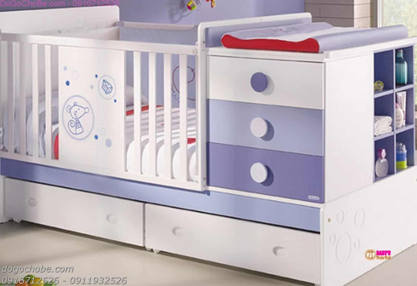 Baby cribs furnitures with storage drawer
