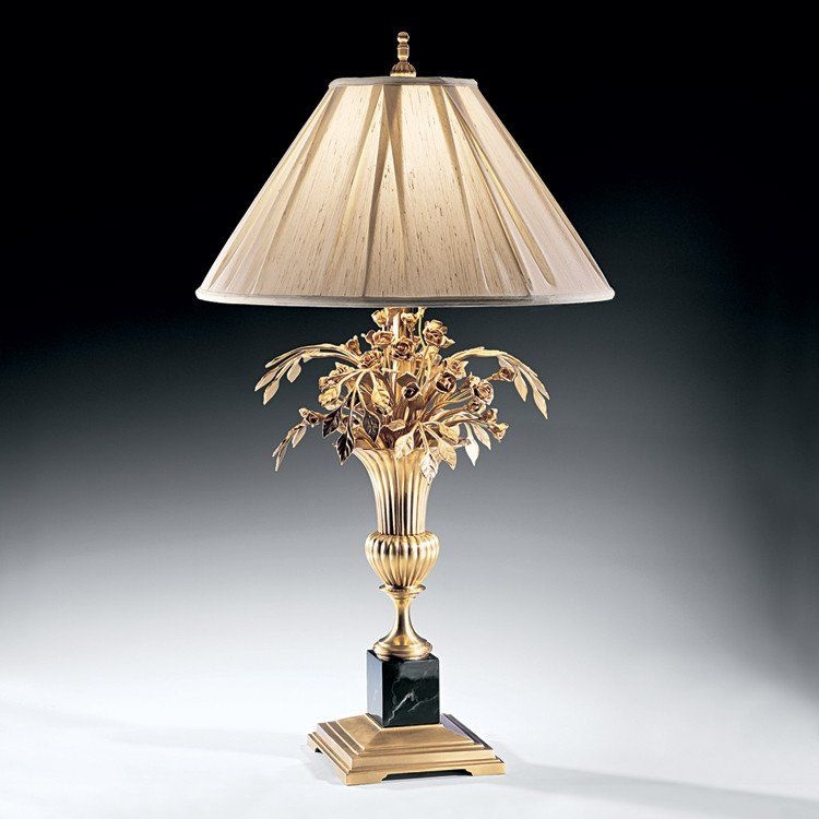 Antique brass touch lamp