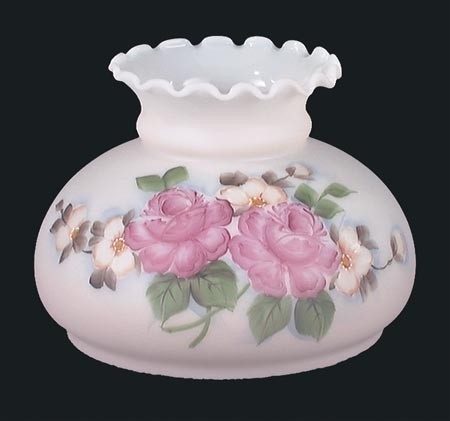 B&P Lamp 7" Hand Painted "Bridal Roses"