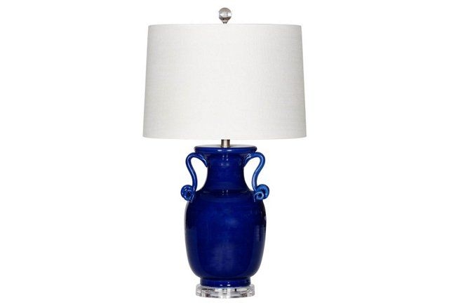 Blue glaze ceramic table lamp 23