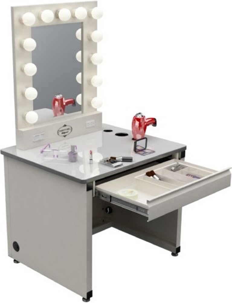 Broadway Lighted Vanity Desk 36 X 30 Gloss White 