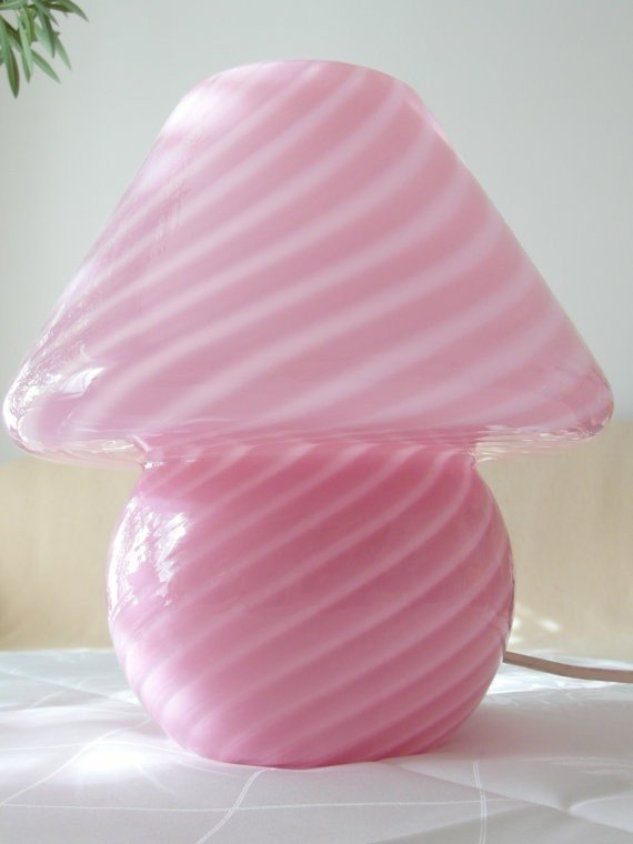 Lamp murano mushroom table lamp pink
