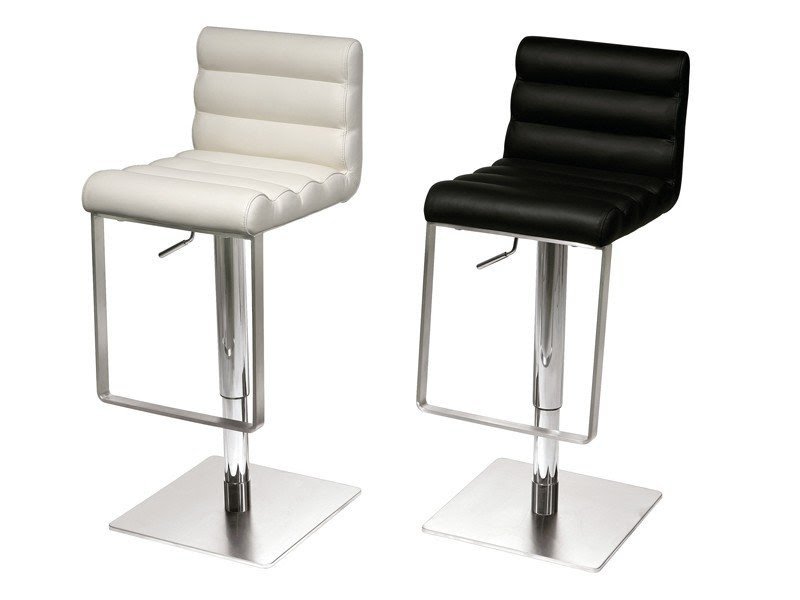 Leather square bar stool 2