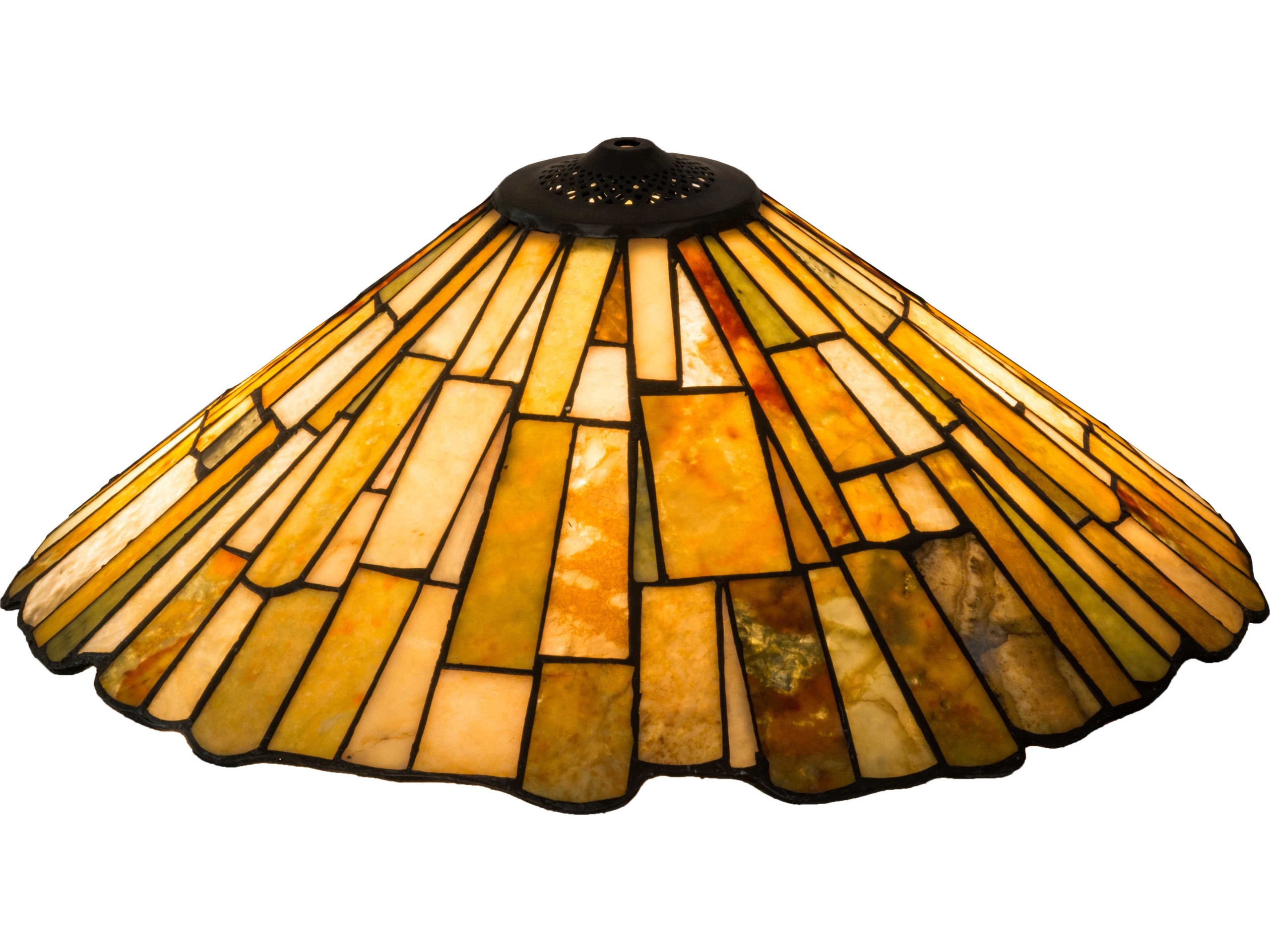 Meyda Home Decorative Art Stained Glass Lamp Fixture21"W Delta Jadestone Replacement Shade