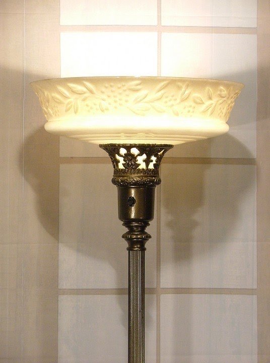 Antique floor lamps marble base