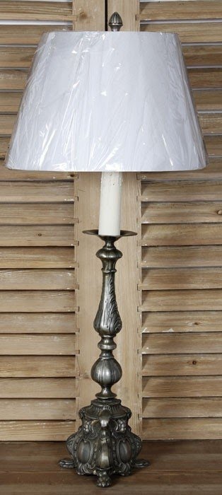 Antiques pewter table lamp 9