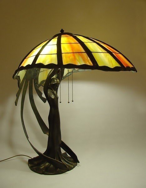 Art nouveau lady lamp 6