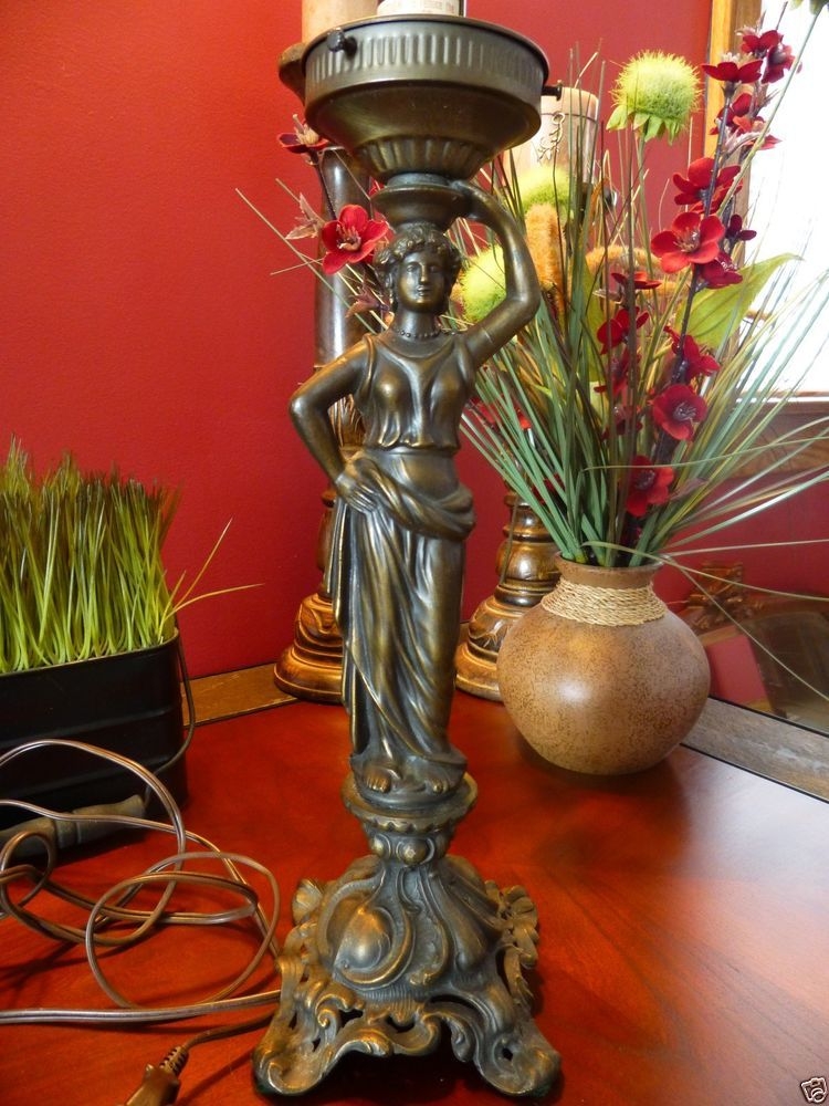 antique brass lady lamp