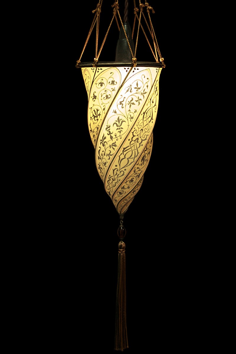 Fortuny yellow ochre classico silk lamp wow handmade to boot
