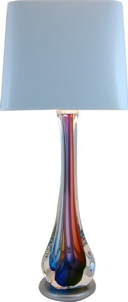 teal glass lamp base