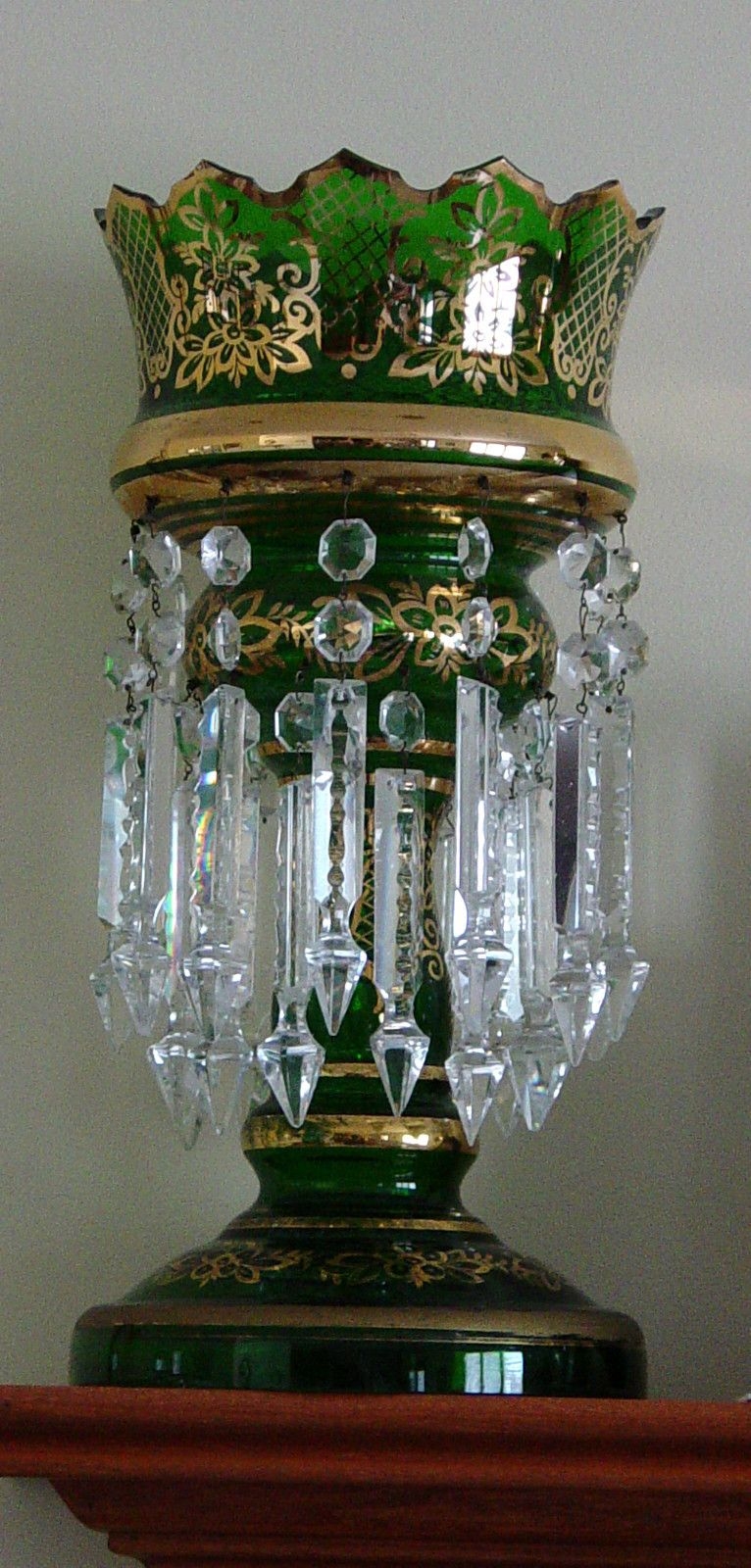 Antique crystal table hot sale lamps with prisms