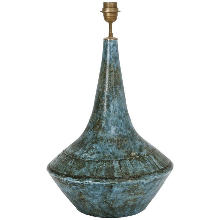 Large ceramic table lamp les deux potiers