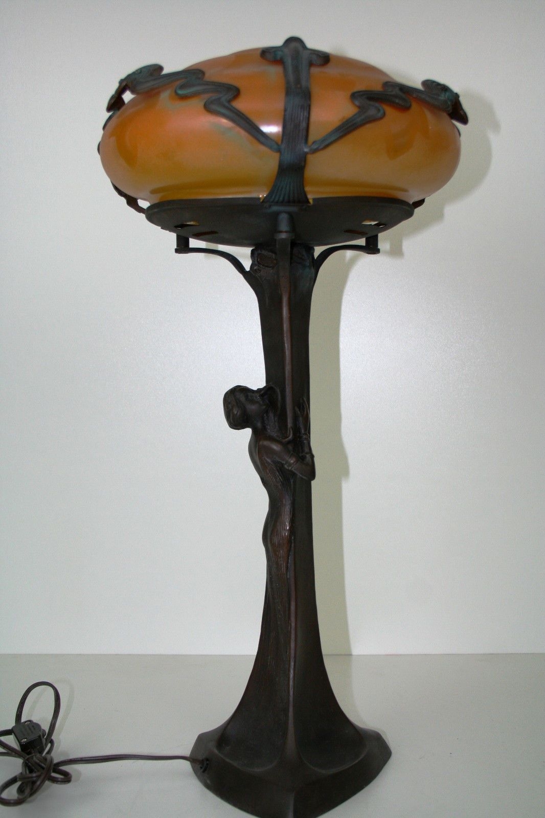 Reproduction art nouveau tree lady lamp