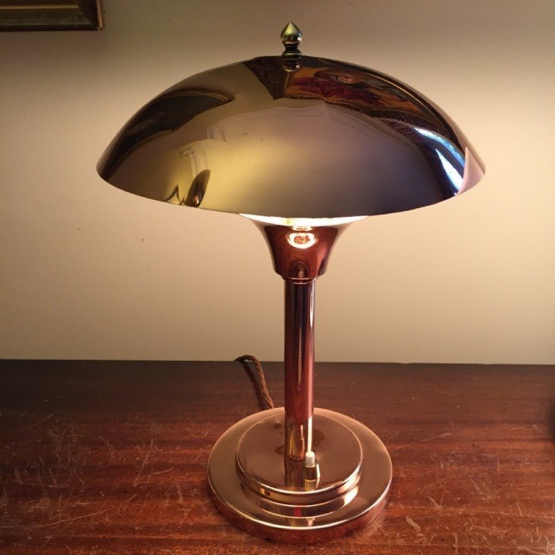 Stylish art deco desk lamp copper