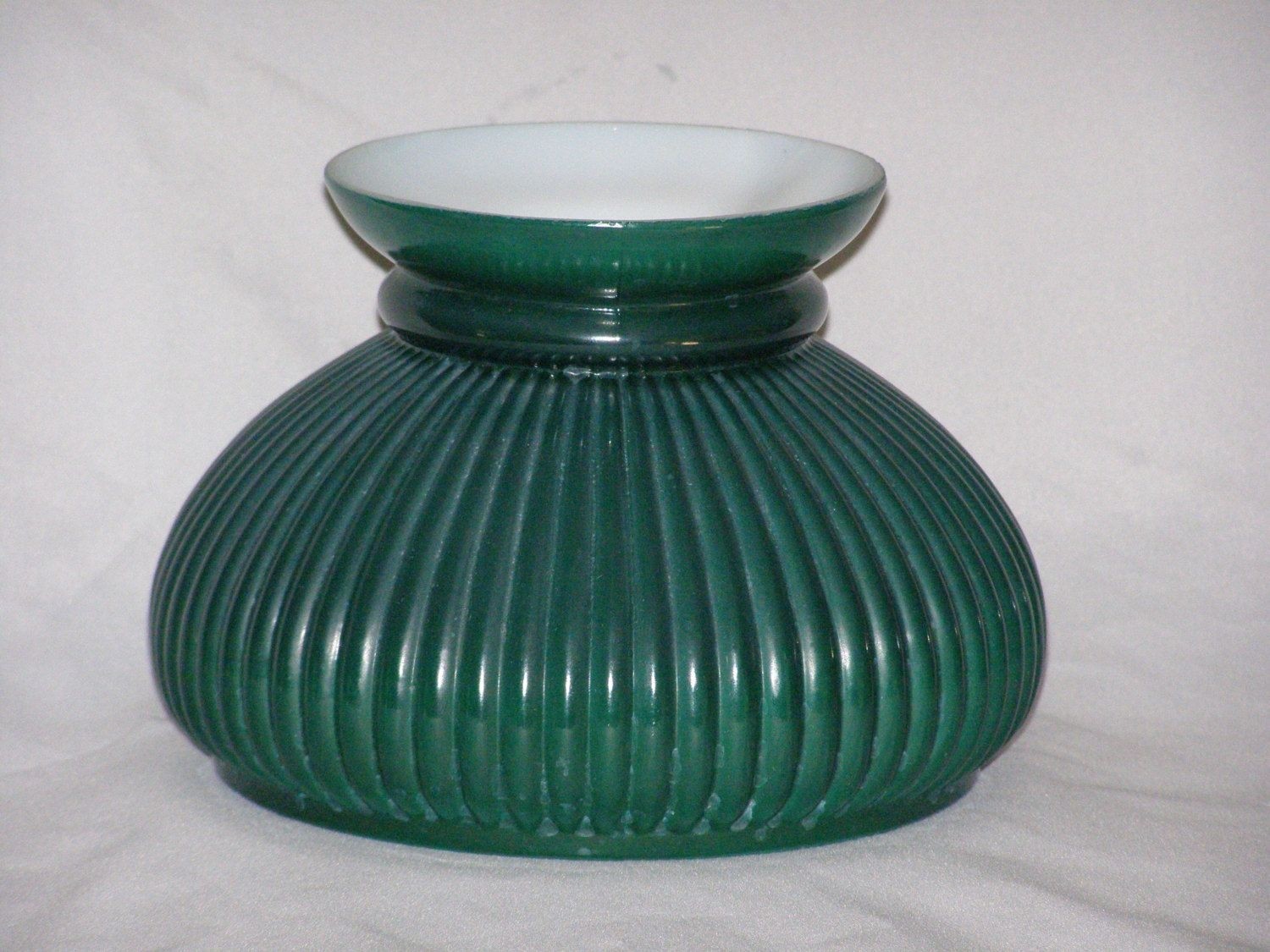 Vintage glass lamp shade green in color