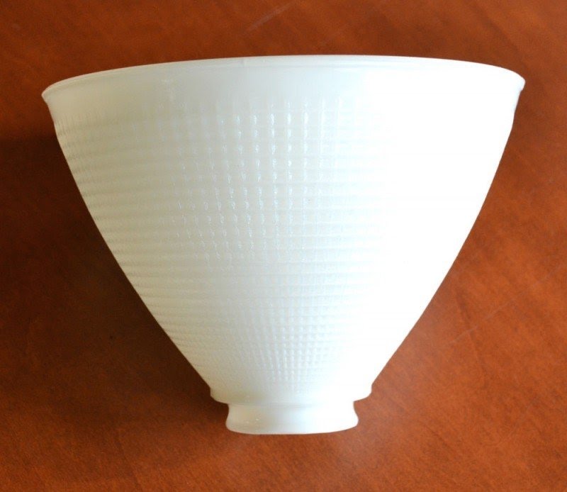 Vintage Torchiere Diffuser 6 1 2 Lamp Shade Waffle Pattern White Milk Glass