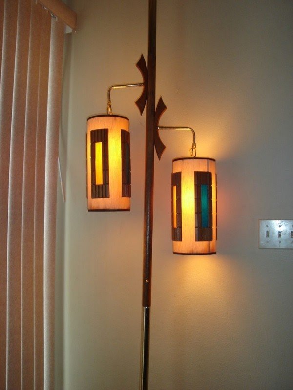 Mid century floor store to ceiling lamp