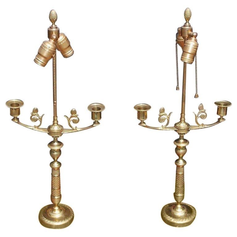 Antique brass candlestick table lamp 25