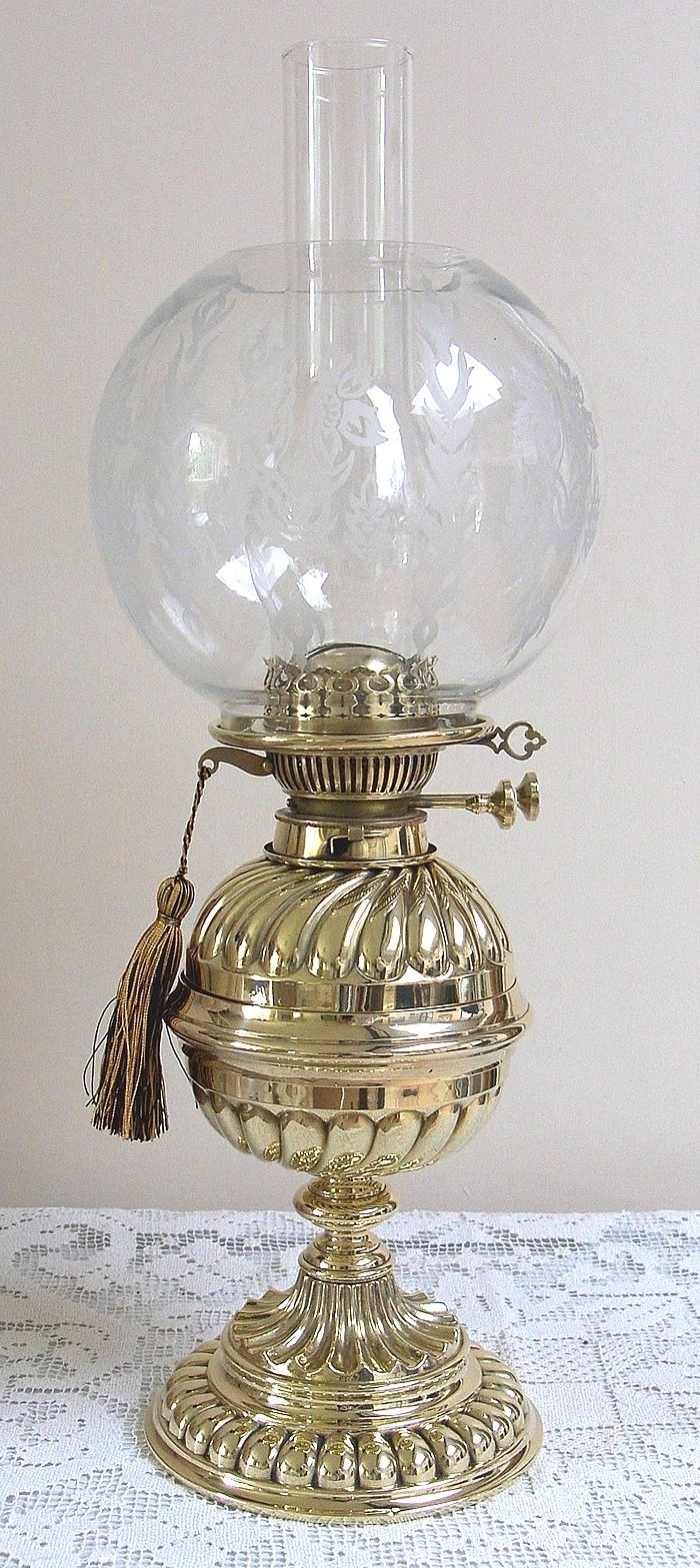 Antique brass oil lamps 16
