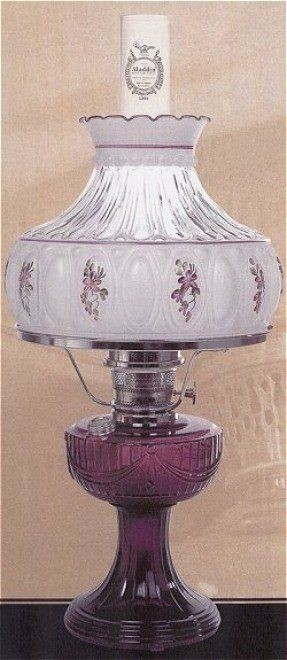 Antique glass oil lamps
