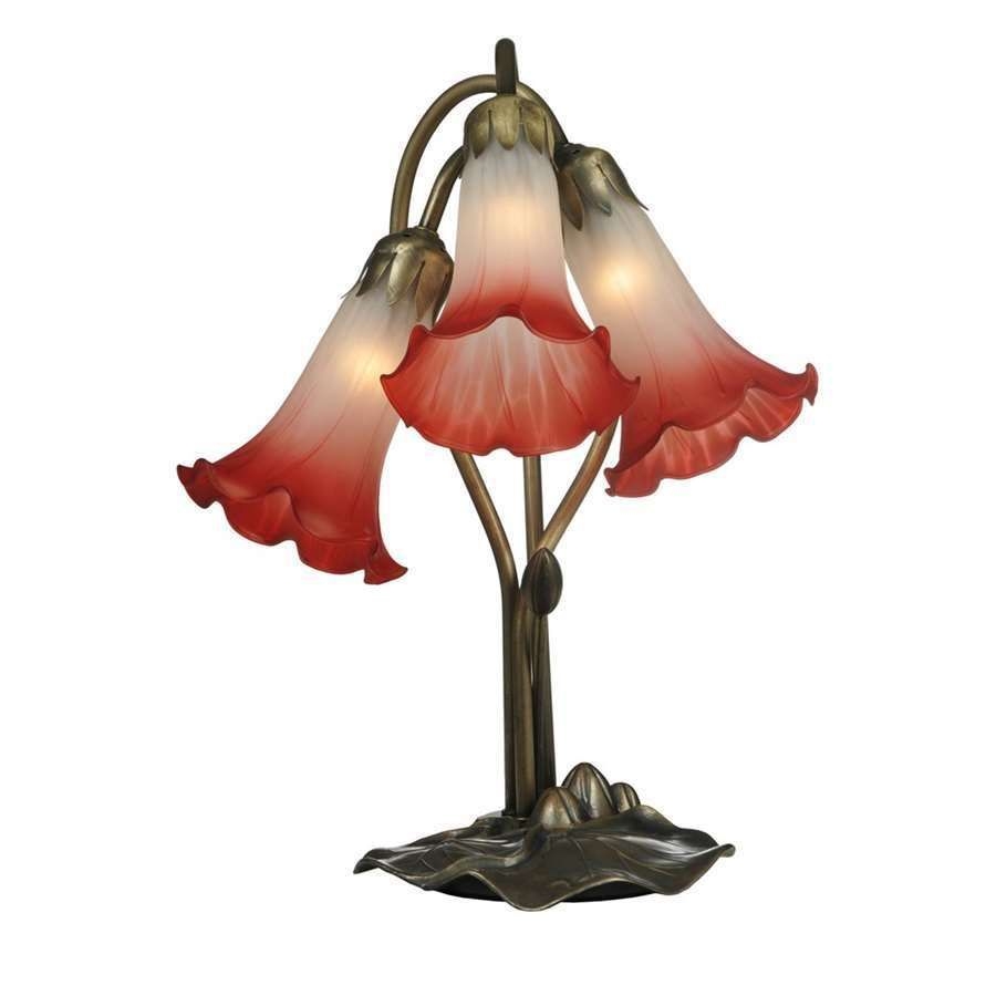 Meyda Lighting 15 75 H Pink White Pond Lily 3 Lt Accent Lamp 13593